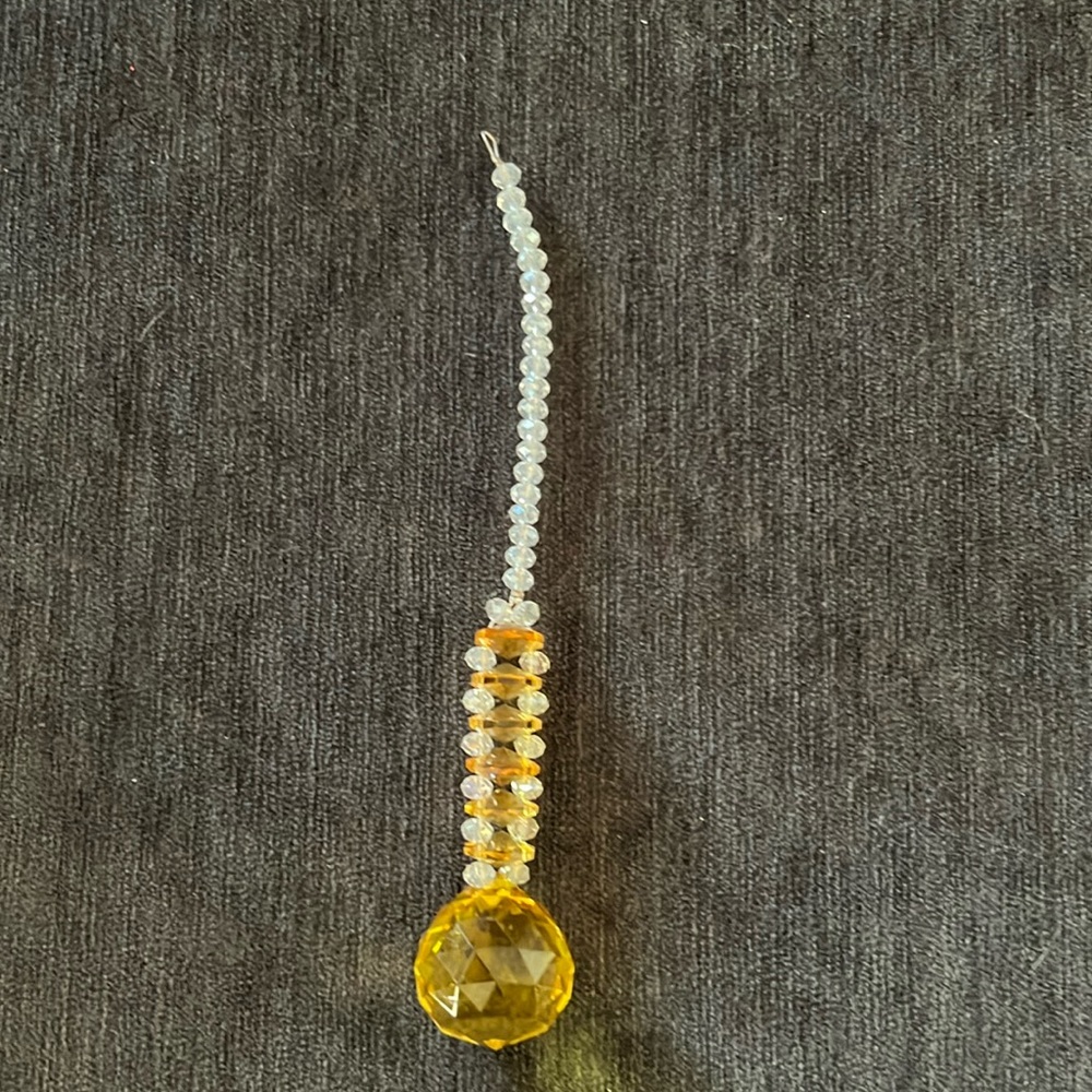 K9 Crystal Yellow (Citrine) & Clear Crystal Sun Catcher